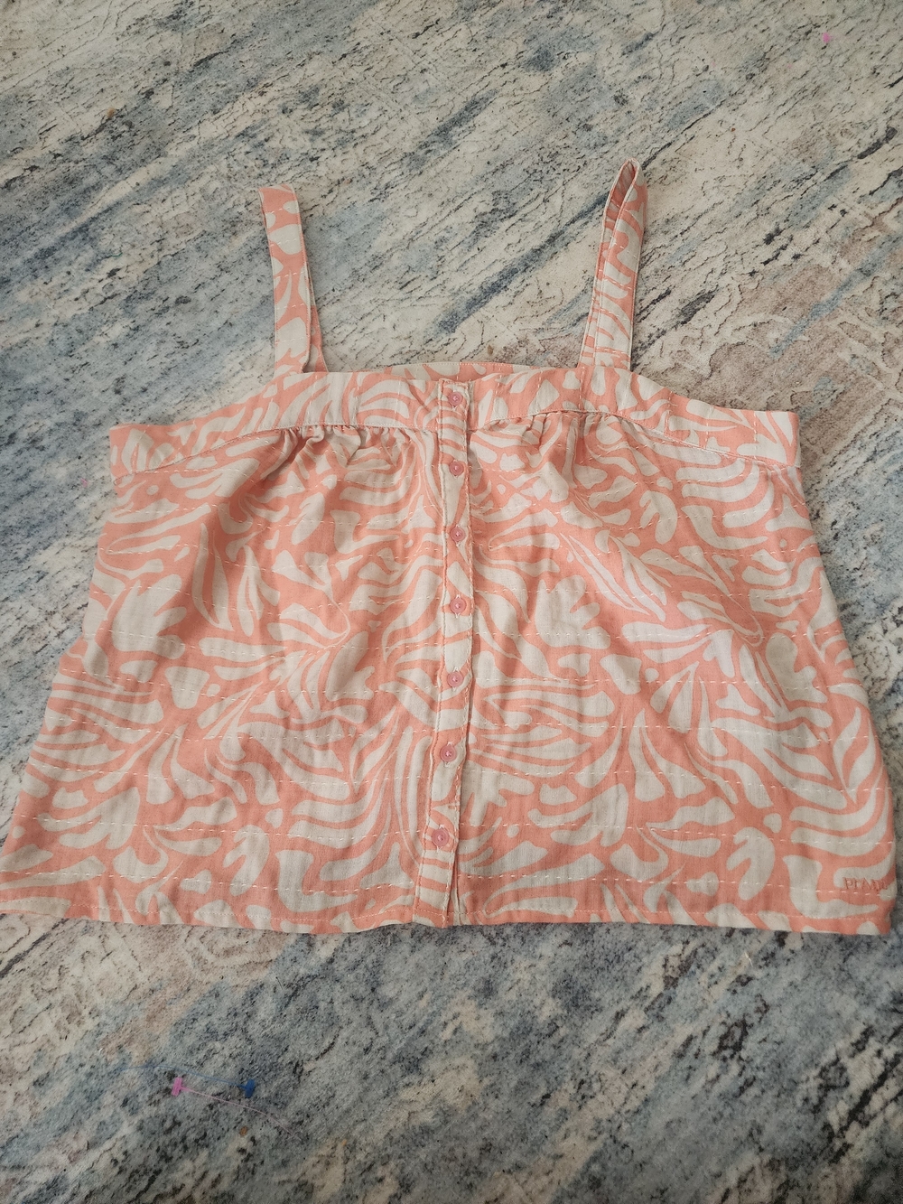prAna Coral Tropical Print Button Front Tank Top Large